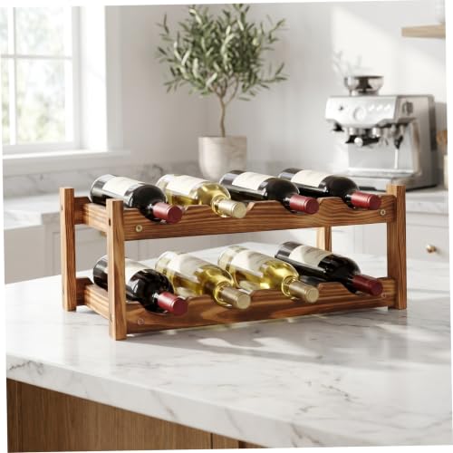 Soporte de botella de vino de madera diseño moderno miniatura 5