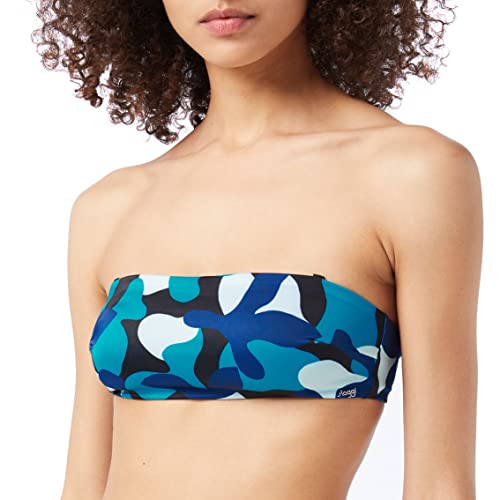 Sloggi Shore Women's Flower Horn Bandeau Bikini top, Blue-Dark Combination, S