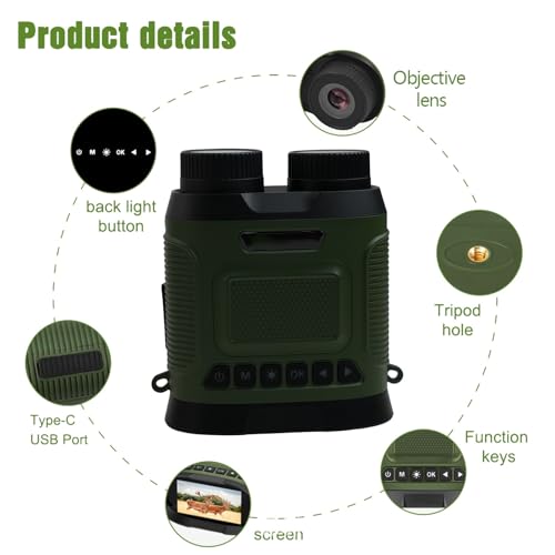 Binoculares digitales con pantalla IPS 3 pulg, zoom 8X miniatura 4