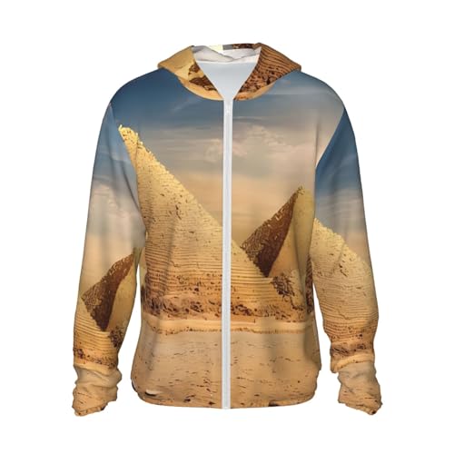 Veste à capuche motif égyptien finitions premium zippée désert