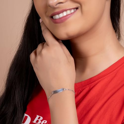 Dainty Virgin Mary Personalize Thin Religious Identification ID Bracelet Figaro or Curb Cuban Chain Link .925 Silver Sterling Small Wrist 6,7 Inch3