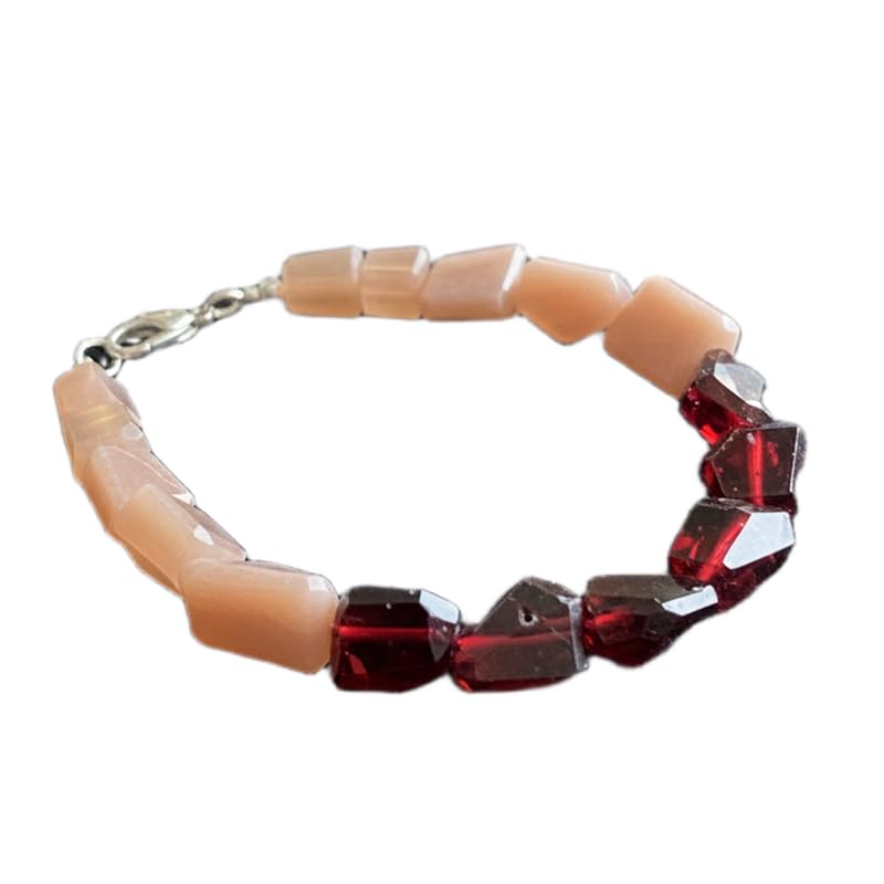 Bracelet pierre de lune et grenat multicolore pour sublimer vos looks