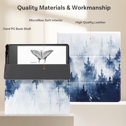 Image of CoBak Case for Tablet Reader - All New PU Leather Cover with Auto Sleep Wake Feature for Tablet Reader 10.2 inch 2022 & 2024 Released with Pen Holder (not Compatible with Remarkable),Orange Jasmine