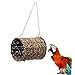 Toyvian Fashion Pet Ladder Parrot Hammock Warm Natural Straw Nest for Pets Comfortable Cotton Swing Bed Winter Retreat for Birds Hamsters and Guinea Pigs