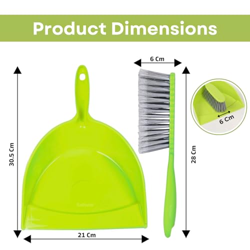 Image of Solitude Dustpan with Multi-Purpose Dusting Brush, Dust Pan and Brush Set for Cleaning Combo Portable & Easy to Store