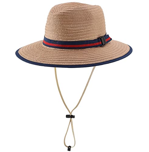 Connectyle Kids Child Outdoor Wide Brim Panama Hat For Boys Skimmer Hat Fedora Sun Hat Cap L Khaki #TOP3