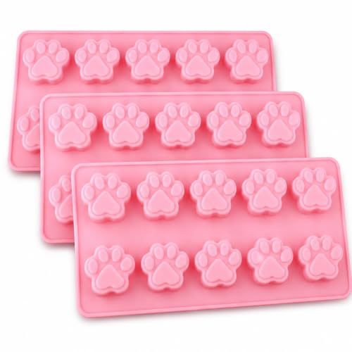 Set de 3 moldes mini de silicona para hielo con pata de perro miniatura 1