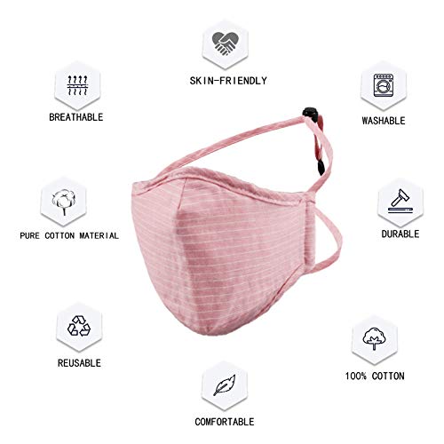 Tie Cotton Reusable Face Mask Women Men male female Fashion Lanyard Washable Breathable Designer Cloth Fabric Madks Cubre Bocas mascarillas adjustable Adult Earloop Mouth Nose Cover point black blue - Thumbnail 2