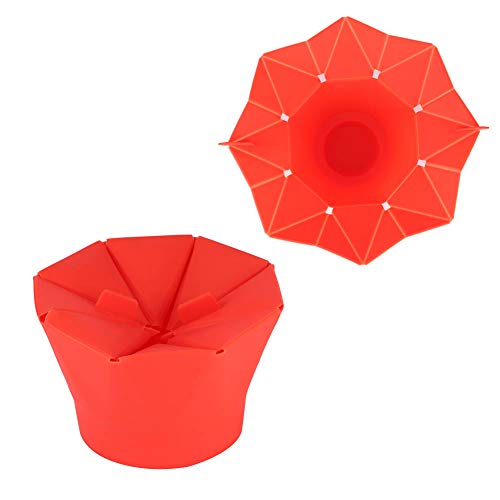 Pipoqueira de silicone para microondas, tigela dobrável para fazer pipoca com tampa dobrável, utensí
