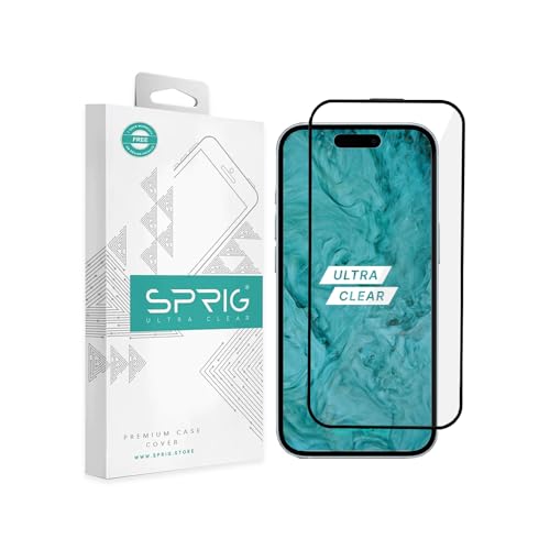 SPRIG Full Cover Tempered Glass Screen Protector for iPhone 14 Pl...