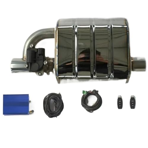 Mofle trasero con válvula de corte de 2.5" de acero resistente y control remoto 2