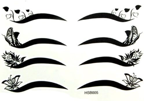 8 pcs Black Butterfly Lotus False Temporary Eye Tattoos Eyeliner Stickers