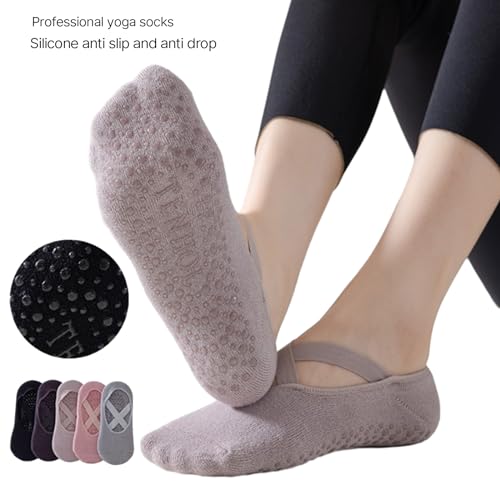 Yoga Socks for Women Grips & Straps for Pilates Barre Ballets Dance Barefoots Workout2