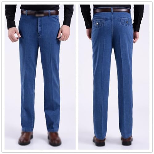 Boldmance Jeans, Mens Jeans Stretch, Men's High Waist Straight Fit Stretch Jeans,with Zipper and Buttons2