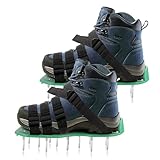 Punvot Rasenlüfter Schuhe, Rasen Aerifizierer, Rasen Lüftung Nagelschuhe Rasenbelüfter, Nagelschuhe Ausgleichsmasse, Estrichschuhe Rasenlüfter Schuhe, Rasenbelüftungsschuhe mit 8 Verstellbaren Trägern