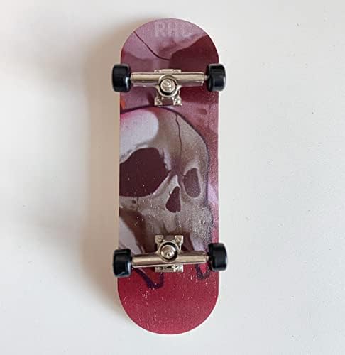 AEGLOS Fingerboard Complete Maple Wooden Finger Skateboard Pro Mini Skateboards for Adults and Kids - 30mm x 100mm(Dental Skull)