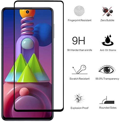 Image of Screen Protector for Samsung Galaxy M51 / M50 Black Tempered Glass Edge-to-Edge 6D Screen Guard With Installation Kit Samsung Galaxy M51 | M50