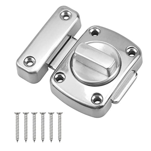 Türriegel Diebstahlsicherung Edelstahl Drehriegel Türschloss Latch Bolzenriegel Diebstahlschutz Riegelschloss für Verschiedene Türen, Silber Cover