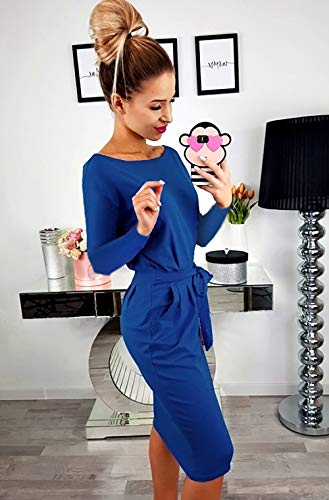 Image of PRETTYGARDEN Women's Fall Long Sleeve Bodycon Party Dress | Tie Waist, Fitted Pencil Dresses, Pockets, Spring Elegant Teacher Outfits for Work Office, Wedding, Holiday, Date Night