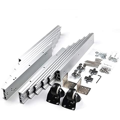 uyoyous Full Extension Table Slide 50 Inch with Silent Wheels Aluminum Equalizer Slides Heavy Duty Slide Rails 160 LB Capacity Heavy Duty Metal Cabinet Sliding Rails for Table Kitchen Countertop Cover