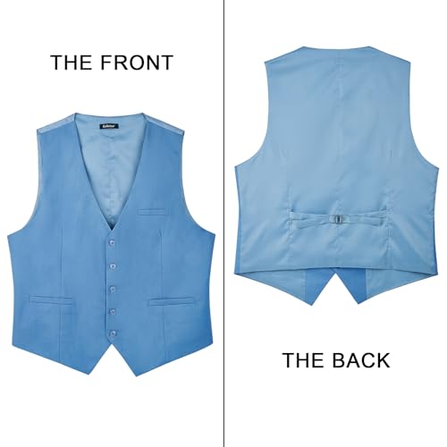 Image of Enlision Men's Suit Vest Business Formal Dress Waistcoat Solid Color Vest for Suit or Tuxedo