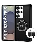 Giabuao Coque de batterie pour Samsung Galaxy S25 Ultra, haute capacité 15 000 mAh, batterie magnétique rechargeable étendue GAN-Chargeur, banque d'alimentation portable pour Samsung S25 Ultra (6,9