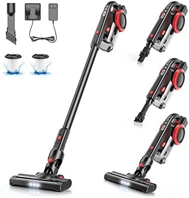 ORFELD Cordless Vacuum Cleaner, 30KPa Powerful Suction Stick Vacuum, 50Mins Runtime Wireless Handheld Vacuum with 6 in 1 Ultra-Quiet Lightweight Vacuum for Deep Clean Hair, Hard Floor, Carpet, Car