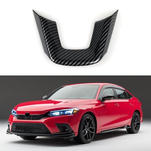 Image of Car Steering Wheel Decals for 2022-2026 Honda Civic 11th Gen Accessories ABS Carbon Fiber Stickers