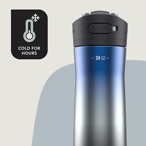 Image of Contigo Ashland Chill 2.0 Stainless Steel Water Bottle with AUTOSPOUT Lid, 24 oz, Licorice Ombre