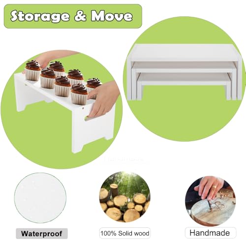 50% OFF Soporte de Madera 3 Niveles MRPAPA para Cupcakes y Exhibición