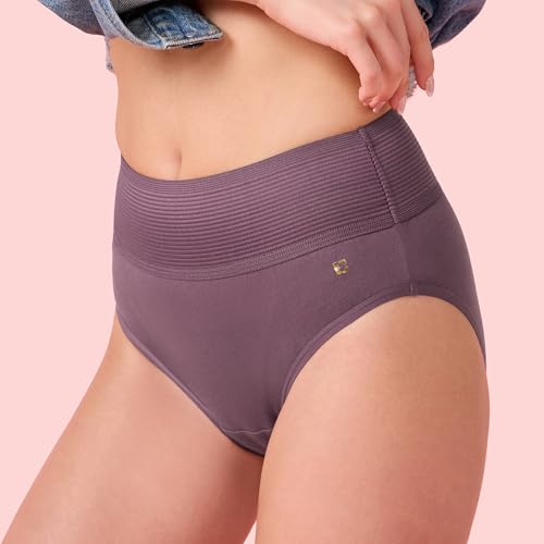 Image of Enamor Cotton Classic, All Day Comfort, High Waist Brief - Breathable, Antimicrobial with Stain Release, Outer Brushed Wide Elastic, Full Coverage - CW01