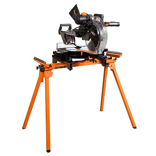 Dovaman Miter Saw Stand, 3-Step Quick Install & Fold, Lightweight 22LB Design, 330LB Capacity, 78-1/8\'\' Max Sliding Rail, Compatible with DMS01A, DMS03A & Most Mitre Saw Brands - MS01A