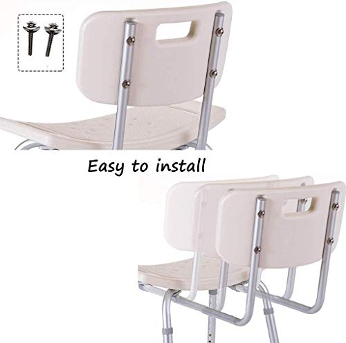 Tabouret de douche pour handicapés et personnes âgées à dossier - 6