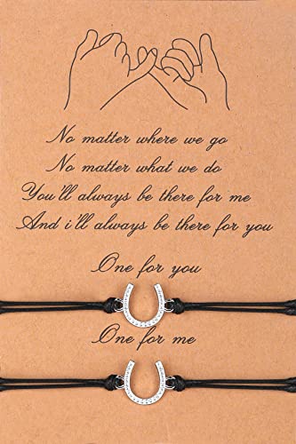 morniface Best Friend Bracelets Friendship Bff Matching Distance Horseshoe Bracelet Gifts for Women Girls Teen Men