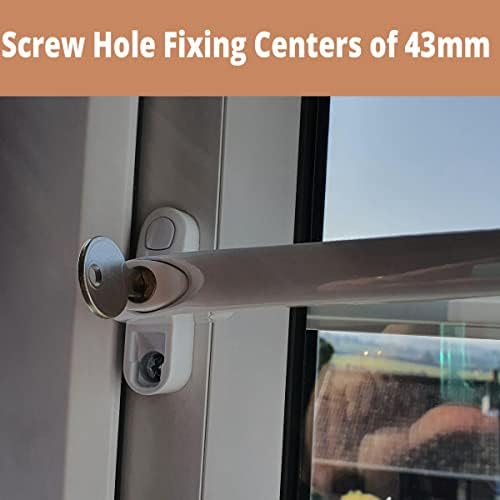 4 PCS UPVC Universal Window Handle, Kamtop Childproof Window Handles with Keys and Screws, Lockable 40mm Spindle Length Double Glazing Replacement Window Handle for UPVC and PVC Inline Locking, White
