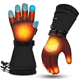 Heated Gloves for Men Women,7.4V 22.2Wh Rechargeable Heated Gloves,Full Touchscreen Waterproof Winter Gloves for Outdoor Skiing Hunting Hiking