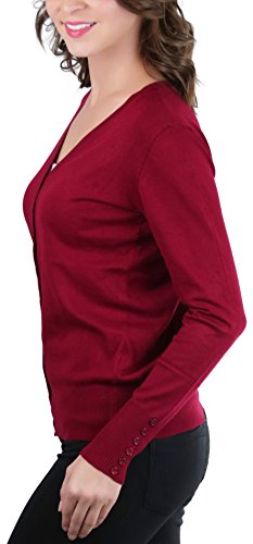 Image of ToBeInStyle Women's Long Sleeve Button Down V-Neck Cardigan