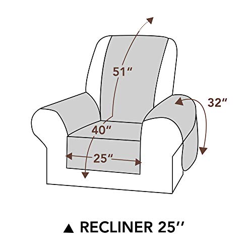 ASHLEYRIVER Reversible Recliner Chair Cover, Seat Width Up to 25 Inch Patent Pending,Recliner Covers for Dogs,Recliner Slipcover,(Recliner Medium:Green/Beige)