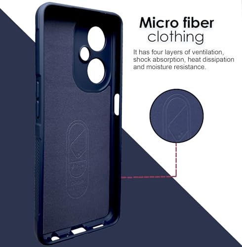 Image of A rtistque Liquid Silicone Stripes Back Cover Case for OnePlus Nord CE 3 Lite 5G | with Camera Protection | with Inner Fabric | Anti Slip Grip | AirBag Case - Blue