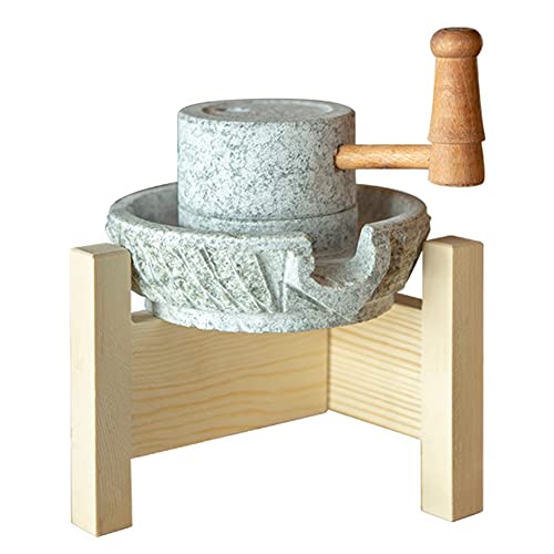 Asuinxurr Mini máquina de granos de café para el hogar, retro, mano de café, especias, molino de piedra, pequeño molino de piedra, adornos retro