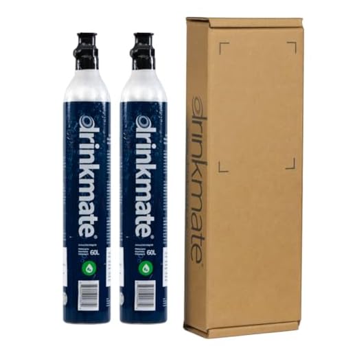 Drinkmate Threaded 60L CO2 Exchange Carbonator, Compatible w/SodaStream Screw In Cylinders, 14.5 Oz, Cartridge Gas Canister Refill Set of 2