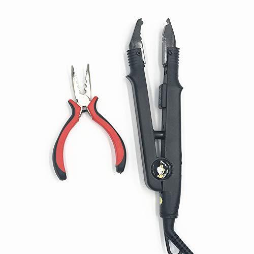 SwingBeauty Professional U-shape American Plug Fusion Connector Iron Wand Melting Tool Hair Connector with Hair Extensions Pliers for Micro Rings and Fusion Glue Bond Remover Tool