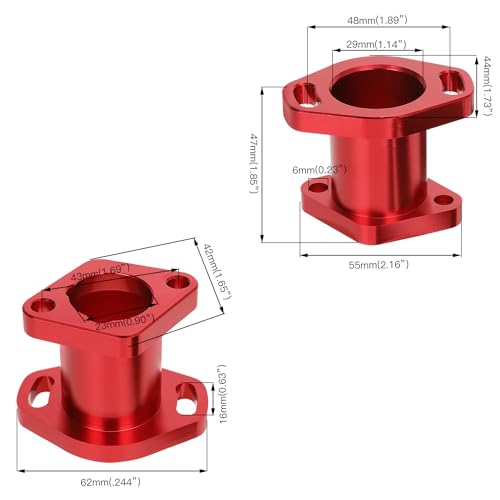 Image of FVRITO Performance Racing Intake Pipe Inlet Manifold Compatible with Predator 212cc Coleman CT200U BT200X GX160 GX200 6.5HP OHV Chinese 196cc Clone Engines Mini Bike Go Kart Red