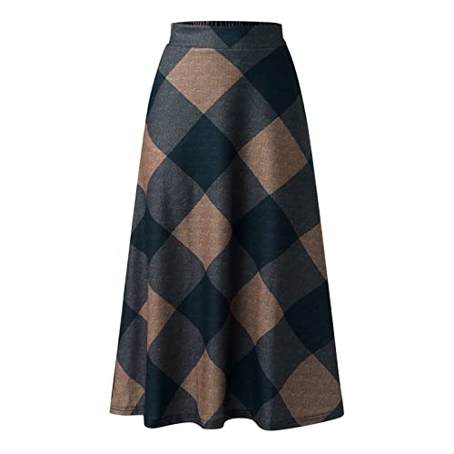 Jupe Velours Femme - Mode féminine Jupe imprimée Poche Taille élastique lâche Longue Jupe en Forme Jupe Long Rose