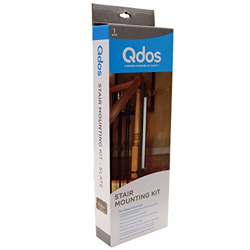 Qdos Universal Stair Mounting Adapter for All Baby Gates | Slate | Universal Solution for Gate Installation on Banisters and Spindles - No Screws in Banister - Works with All Gates - Easy Installation