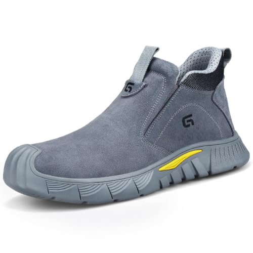 GLANOUDUN Grey Slip-On Welding Boots