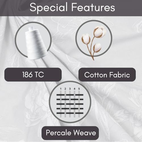 Image of Mafatlal 186 Tc Grandiose Pure Cotton Bedsheet for King Size Bed | 274 X 274 Cm | Heat-Relief Summer Bedding Fabric for Relaxing Sleep | 2 Pillow Covers | Formal Grey