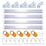 POWERTEC 70306 4 Inch Dust Collection Fittings Network with Dust Hose Splice, Blast Gates, Pipes, 90-Degree Elbow Connector, Y-fittings, Mounting Brackets