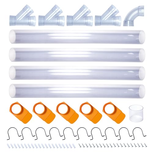 POWERTEC 70306 4 Inch Dust Collection Fittings Network with Dust Hose Splice, Blast Gates, Pipes, 90-Degree Elbow Connector, Y-fittings, Mounting Brackets by POWERTEC - Used condition - US$133.48