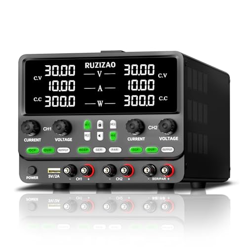 RUZIZAO Doble Fuente de Alimentación Regulable: 30V 10A 300W Fuentes de Alimentación de Laboratorio de Banco Serie (60V 10A 600W) Paralelo (30V 20A 600W) OCP OVP Almacenamiento de Memoria